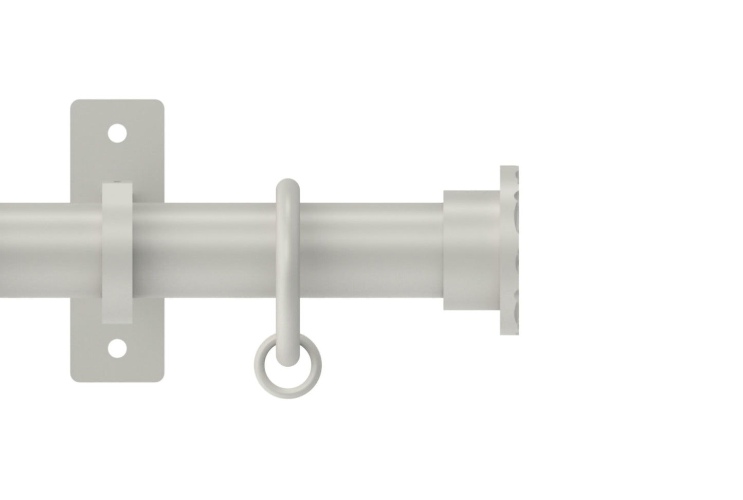 Hallis Arc Hammered Disc 25mm Metal Curtain Pole - Warm Grey