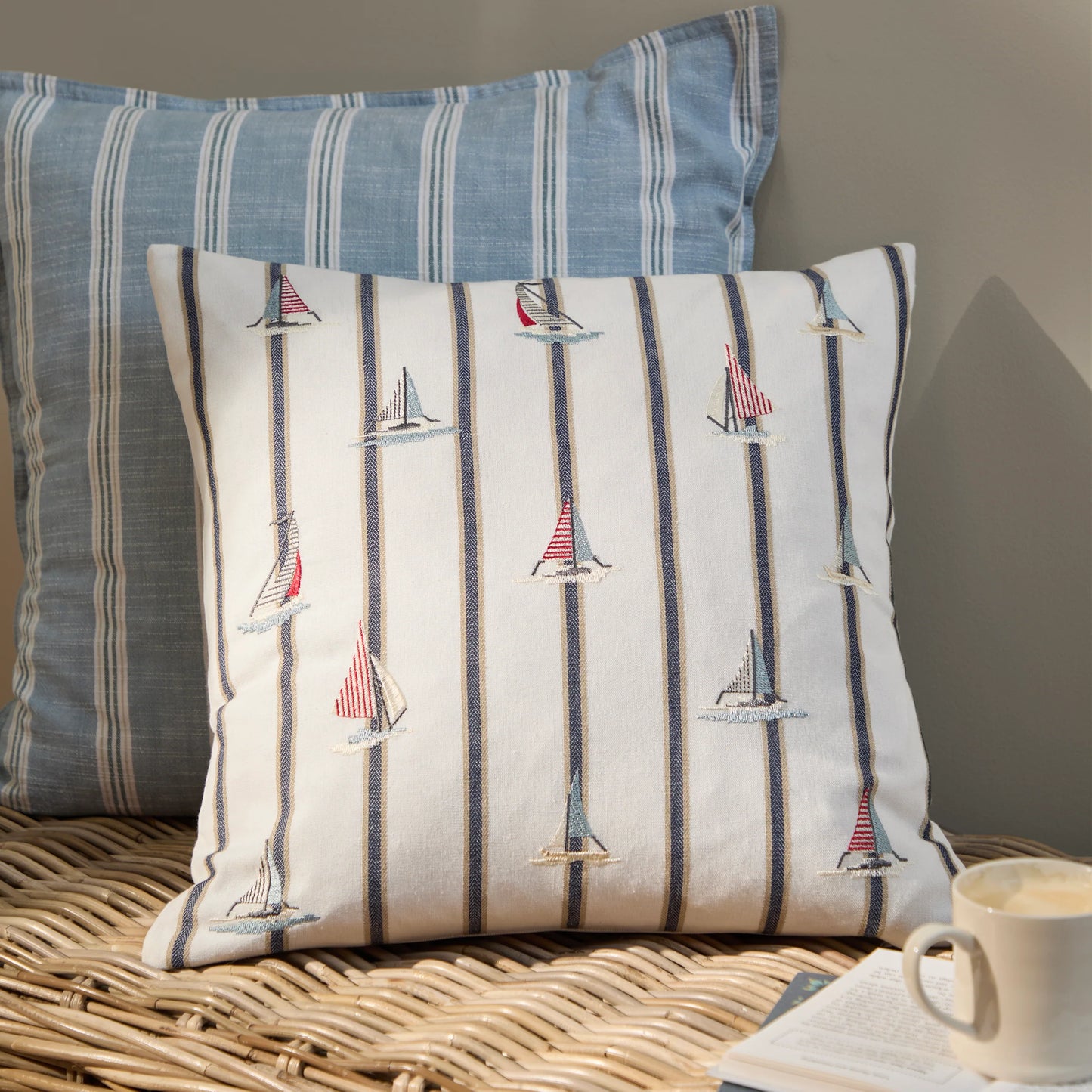 Wylder Abersoch Regatta Square Cushion - Ecru