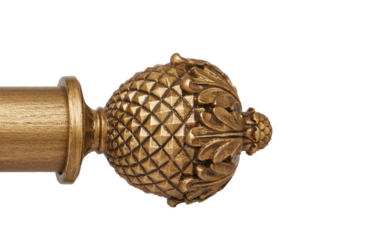 Hallis Ashbridge Botanical 45mm Wooden Curtain Pole Finial - Baroque Gold