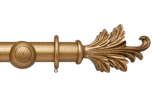 Hallis Ashbridge Tatton 45mm Wooden Curtain Pole - Baroque Gold