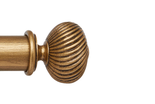 Hallis Ashbridge Sezincote 45mm Wooden Curtain Pole Finial - Baroque Gold