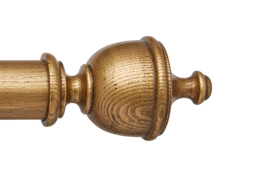 Hallis Ashbridge Chatsworth 45mm Wooden Curtain Pole Finial - Baroque Gold