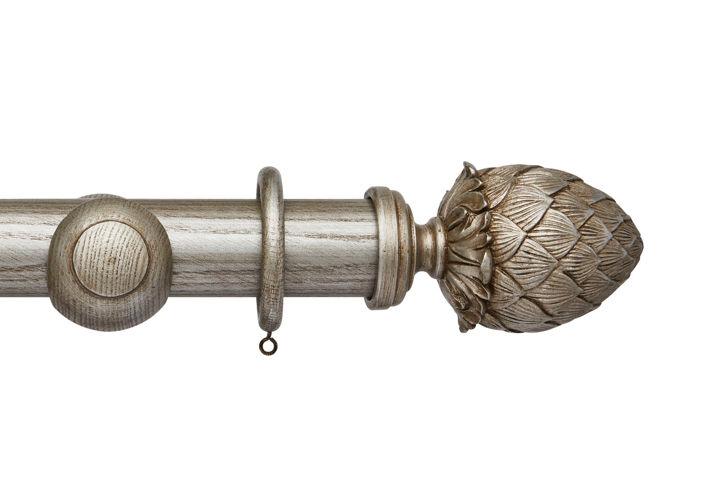Hallis Ashbridge Kew 45mm Wooden Curtain Pole - Baroque Silver