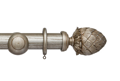 Hallis Ashbridge Kew 45mm Wooden Curtain Pole - Baroque Silver