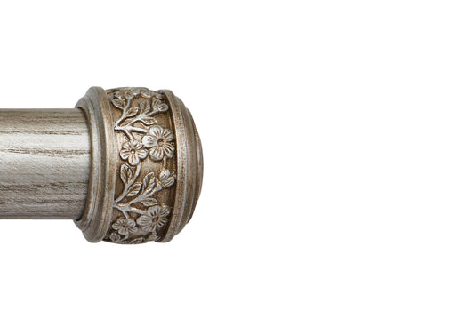 Hallis Ashbridge Claremont 45mm Wooden Curtain Pole Finial - Baroque Silver