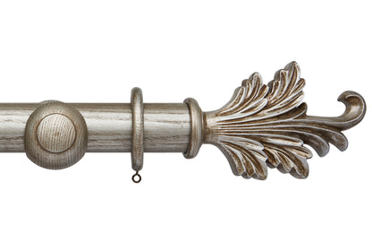 Hallis Ashbridge Tatton 45mm Wooden Curtain Pole - Baroque Silver
