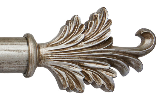 Hallis Ashbridge Tatton 45mm Wooden Curtain Pole Finial - Baroque Silver