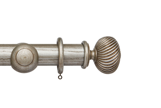 Hallis Ashbridge Sezincote 45mm Wooden Curtain Pole - Baroque Silver