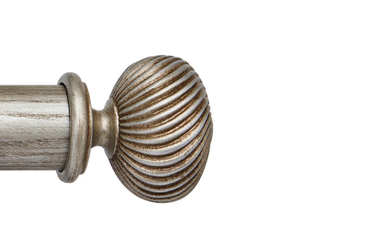 Hallis Ashbridge Sezincote 45mm Wooden Curtain Pole Finial - Baroque Silver