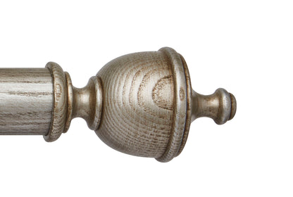 Hallis Ashbridge Chatsworth 45mm Wooden Curtain Pole Finial - Baroque Silver