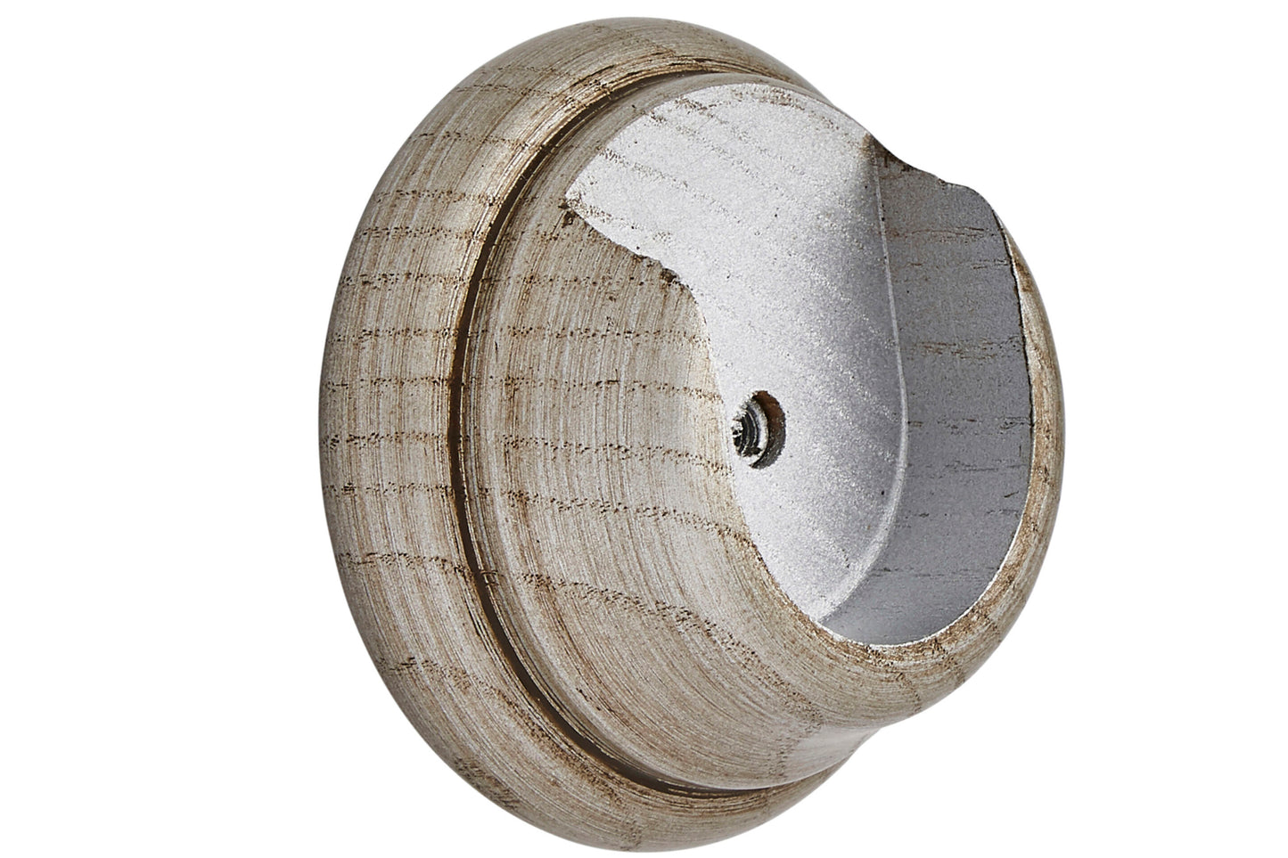 Hallis Ashbridge 45mm Wooden Curtain Pole Recess Bracket - Baroque Silver
