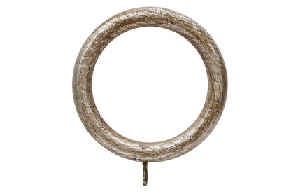 Hallis Ashbridge 45mm Wooden Curtain Rings (Pack of 6) - Baroque Silver