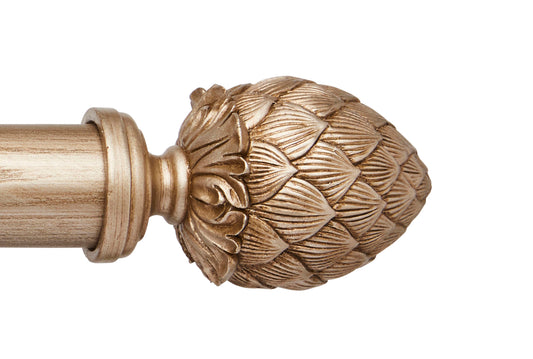 Hallis Ashbridge Kew 45mm Wooden Curtain Pole Finial - Champagne Gold