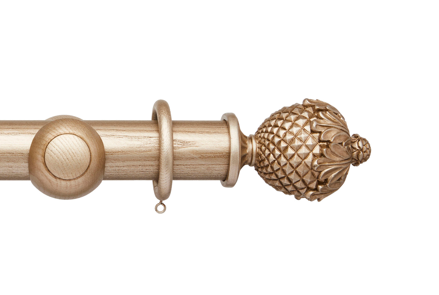 Hallis Ashbridge Botanical 45mm Wooden Curtain Pole - Champagne Gold