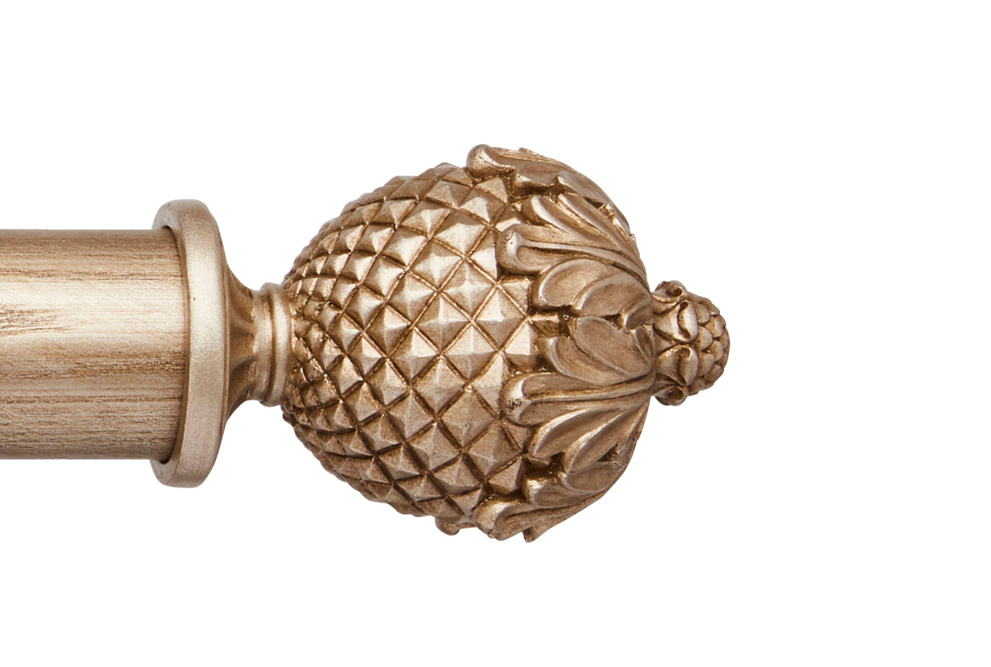 Hallis Ashbridge Botanical 45mm Wooden Curtain Pole Finial - Champagne Gold