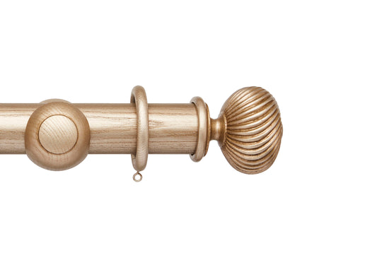 Hallis Ashbridge Sezincote 45mm Wooden Curtain Pole - Champagne Gold