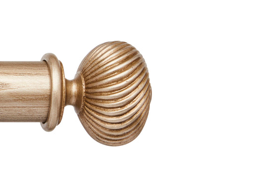 Hallis Ashbridge Sezincote 45mm Wooden Curtain Pole Finial - Champagne Gold