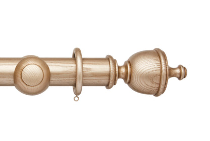 Hallis Ashbridge Chatsworth 45mm Wooden Curtain Pole - Champagne Gold