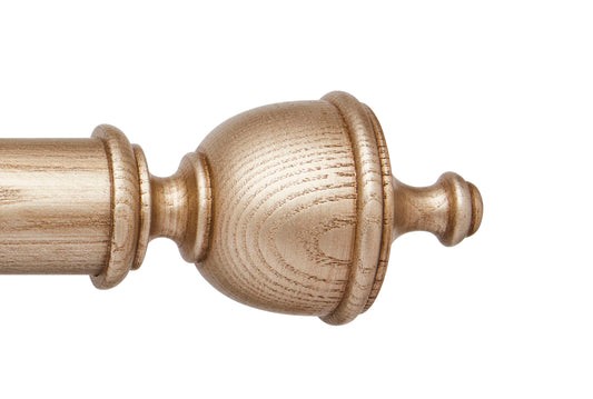 Hallis Ashbridge Chatsworth 45mm Wooden Curtain Pole Finial - Champagne Gold