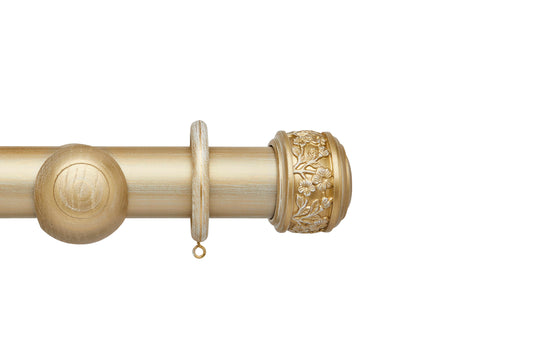 Hallis Ashbridge Claremont 45mm Wooden Curtain Pole - Gold Over White