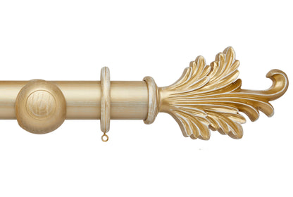 Hallis Ashbridge Tatton 45mm Wooden Curtain Pole - Gold Over White