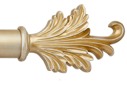 Hallis Ashbridge Tatton 45mm Wooden Curtain Pole Finial - Gold Over White