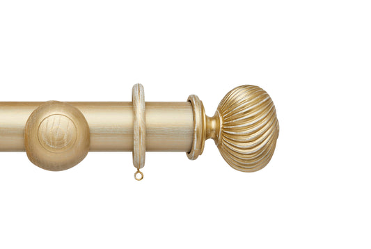 Hallis Ashbridge Sezincote 45mm Wooden Curtain Pole - Gold Over White