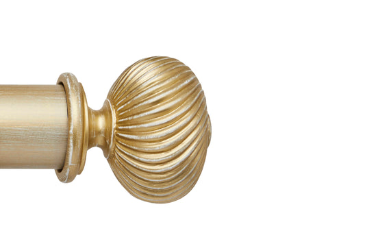 Hallis Ashbridge Sezincote 45mm Wooden Curtain Pole Finial - Gold Over White