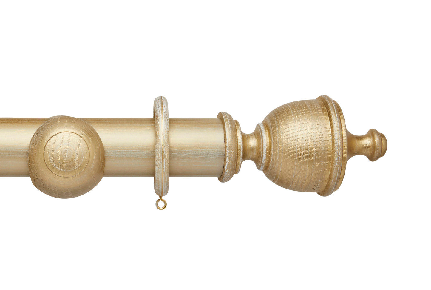 Hallis Ashbridge Chatsworth 45mm Wooden Curtain Pole - Gold Over White