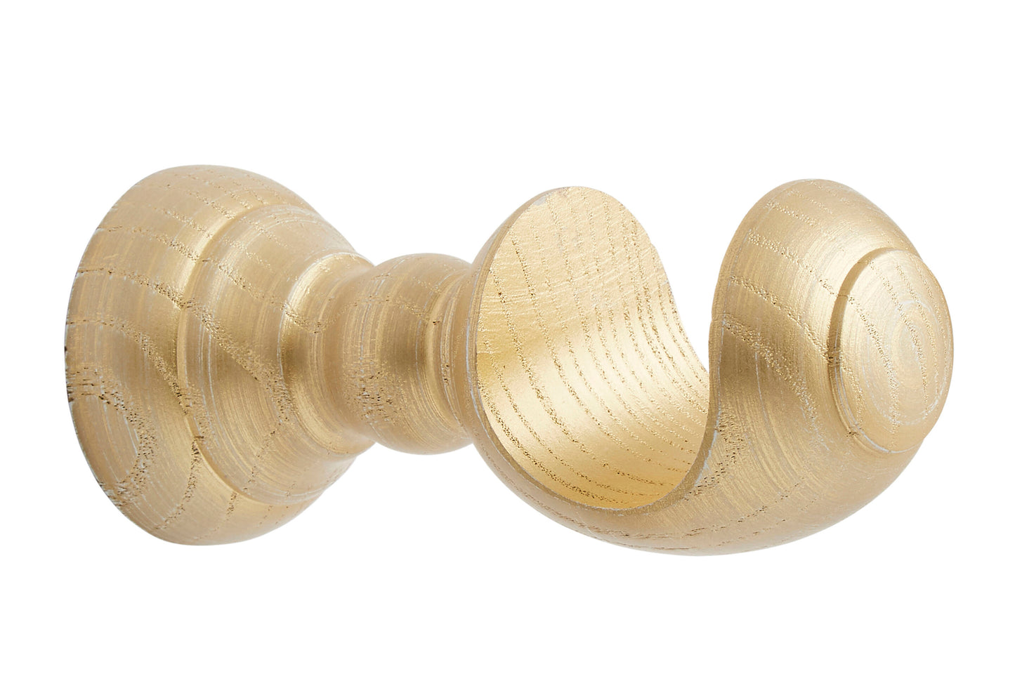 Hallis Ashbridge 45mm Wooden Curtain Pole Cup Bracket - Gold Over White