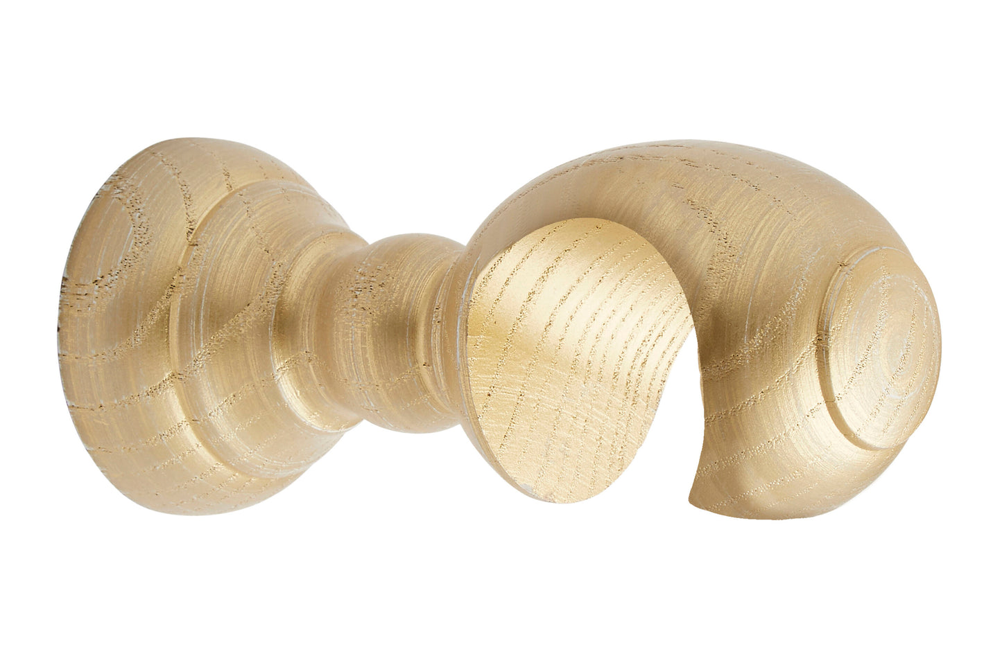 Hallis Ashbridge 45mm Wooden Curtain Pole Clasp Bracket - Gold Over White