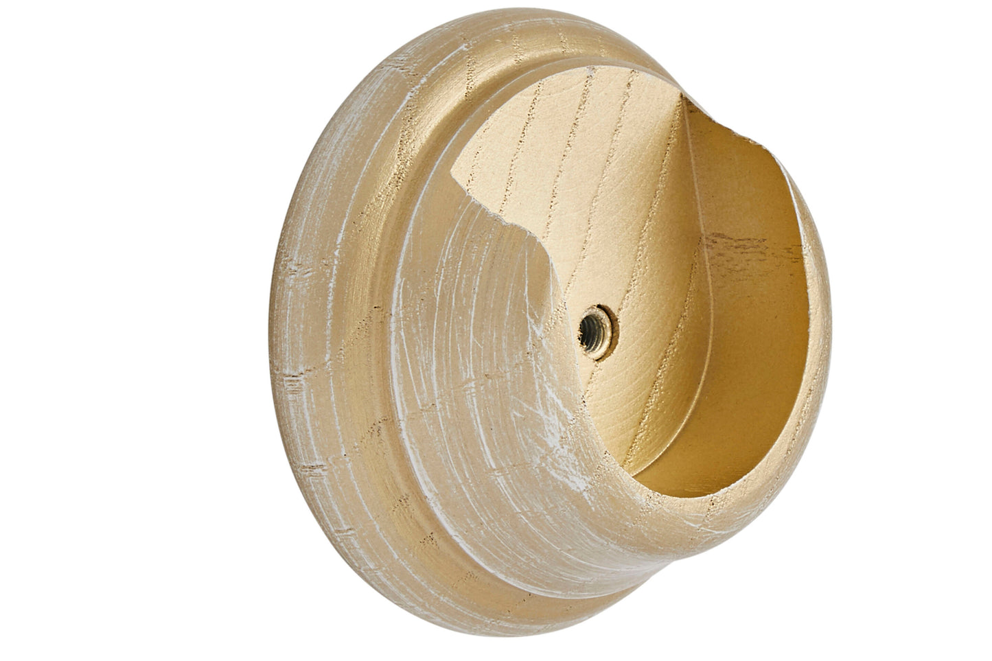 Hallis Ashbridge 45mm Wooden Curtain Pole Recess Bracket - Gold Over White