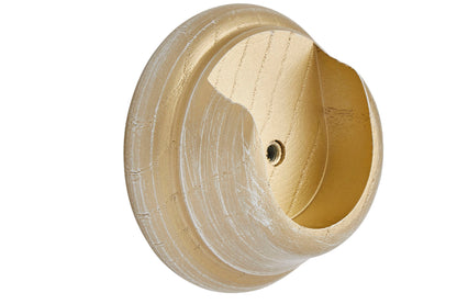 Hallis Ashbridge 45mm Wooden Curtain Pole Recess Bracket - Gold Over White