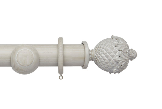Hallis Ashbridge Botanical 45mm Wooden Curtain Pole - Heritage Grey