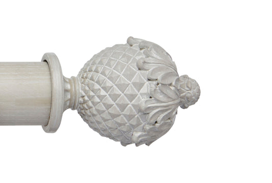 Hallis Ashbridge Botanical 45mm Wooden Curtain Pole Finial - Heritage Grey