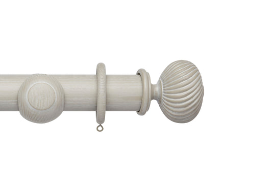 Hallis Ashbridge Sezincote 45mm Wooden Curtain Pole - Heritage Grey