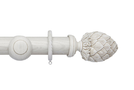 Hallis Ashbridge Kew 45mm Wooden Curtain Pole - Parchment White