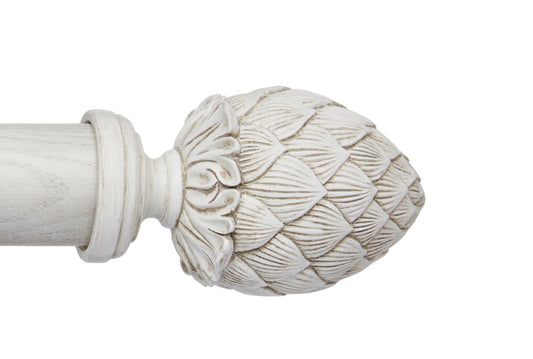 Hallis Ashbridge Kew 45mm Wooden Curtain Pole Finial - Parchment White