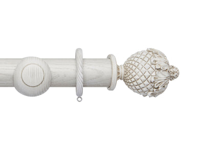 Hallis Ashbridge Botanical 45mm Wooden Curtain Pole - Parchment White