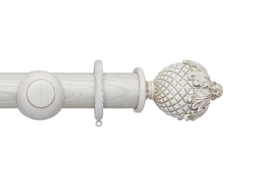 Hallis Ashbridge Botanical 45mm Wooden Curtain Pole - Parchment White