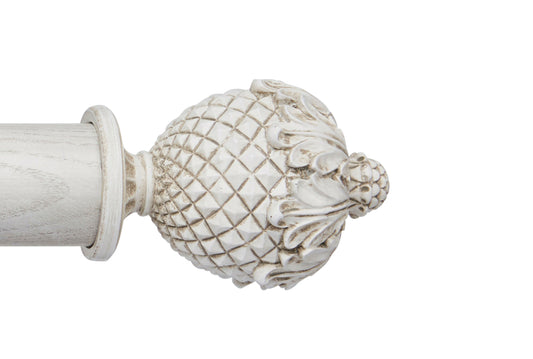 Hallis Ashbridge Botanical 45mm Wooden Curtain Pole Finial - Parchment White