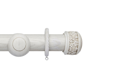 Hallis Ashbridge Claremont 45mm Wooden Curtain Pole - Parchment White