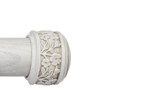 Hallis Ashbridge Claremont 45mm Wooden Curtain Pole Finial - Parchment White
