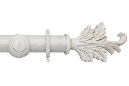 Hallis Ashbridge Tatton 45mm Wooden Curtain Pole - Parchment White