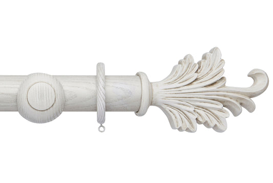 Hallis Ashbridge Tatton 45mm Wooden Curtain Pole - Parchment White