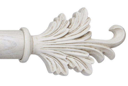 Hallis Ashbridge Tatton 45mm Wooden Curtain Pole Finial - Parchment White
