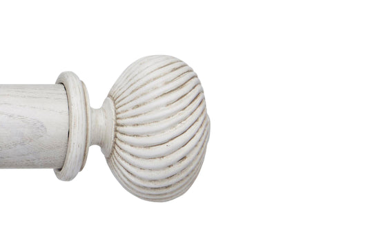 Hallis Ashbridge Sezincote 45mm Wooden Curtain Pole Finial - Parchment White