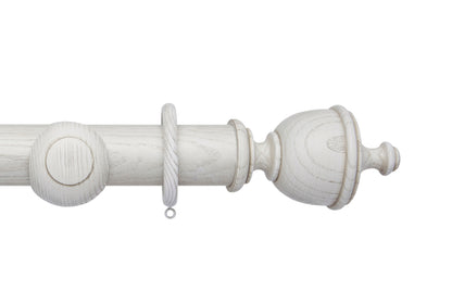 Hallis Ashbridge Chatsworth 45mm Wooden Curtain Pole - Parchment White