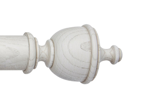 Hallis Ashbridge Chatsworth 45mm Wooden Curtain Pole Finial - Parchment White