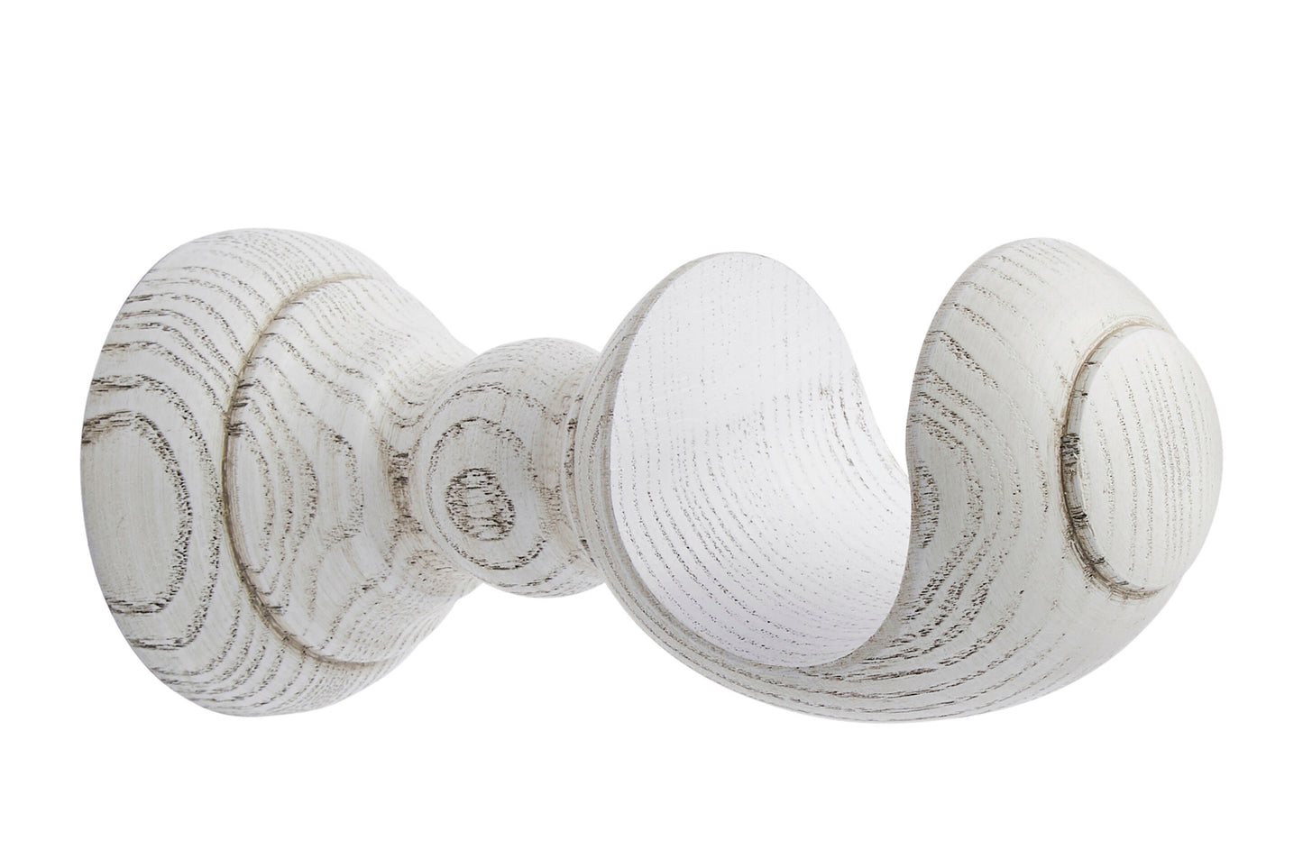 Hallis Ashbridge 45mm Wooden Curtain Pole Cup Bracket - Parchment White